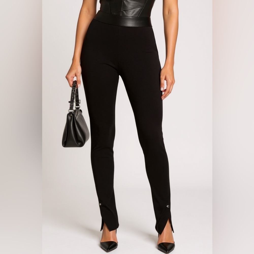 RtA Maelee straight leg black Pants bottom Slits Zipper back size medium